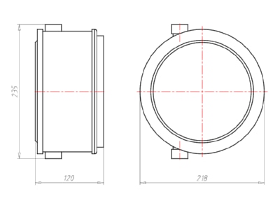 Mazeichnung Kaiser 1282 74 Einbaugehaeuse HaloX 180 f  Magnetaufnahme
