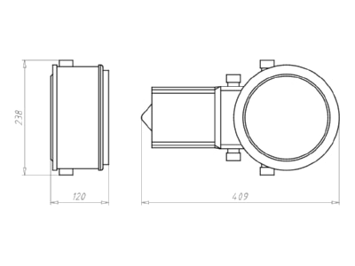 Mazeichnung Kaiser 1282 75 Einbaugehaeuse HaloX 180 f  Magnetaufnahme