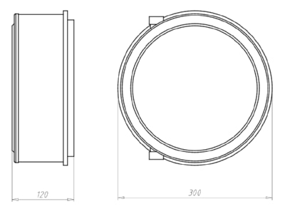 Dimensional drawing Kaiser 1283 71 Recessed installation box for luminaire