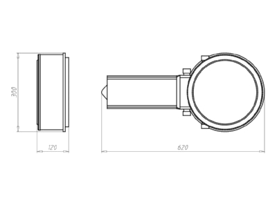 Dimensional drawing Kaiser 1283 73 Recessed installation box for luminaire