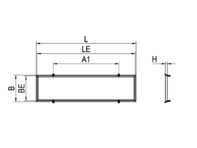 Dimensional drawing Ridi Leuchten ZBS ER FPL3 EE 1545 Installation frame for luminaires
