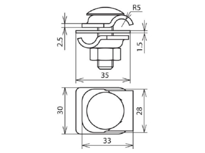 Dimensional drawing 1 Dehn 390 267 T  cross  parallel connector
