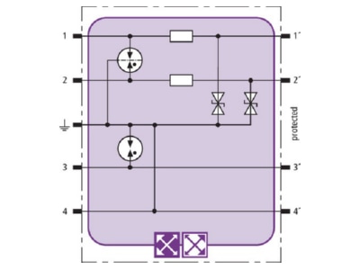Circuit diagram 2 Dehn BXT ML2 BE S 24 Combined arrester for signal systems
