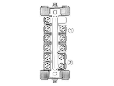 Dimensional drawing 1 Phoenix PAS 1 Potential equilisation bar Ground
