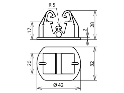 Mazeichnung 1 Dehn 253 023 Adapter f Dachltg halt  Rd10