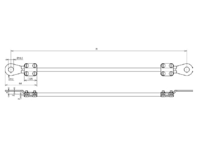 Dimensional drawing 3 Dehn 416 905 Earthing conductor