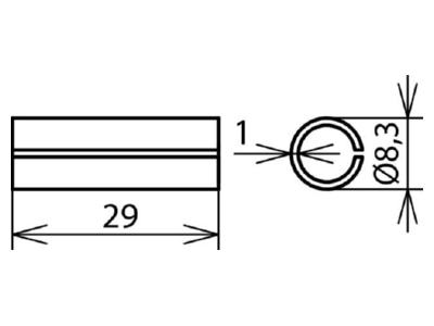 Dimensional drawing 1 Dehn 562 250 Copper plated aluminium sleeves
