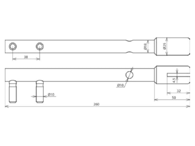 Dimensional drawing 1 Dehn 596 000 Straightening tool
