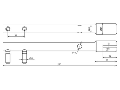 Dimensional drawing 2 Dehn 596 000 Straightening tool
