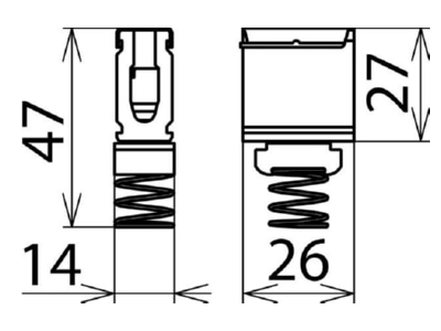 Dimensional drawing 3 DEHN AK 16 AS SAK MS Terminal for lightning protection