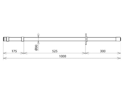 Dimensional drawing 1 DEHN IS 30 SK 1000 Operating rod
