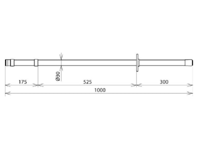Dimensional drawing 2 DEHN IS 30 SK 1000 Operating rod