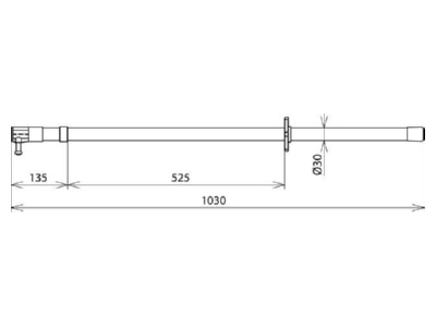 Mazeichnung 3 DEHN SCS 30 1000 Schaltstange 36kV L1030mm
