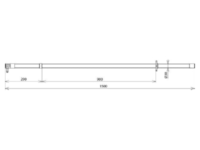 Dimensional drawing 2 DEHN SCS 72 1500 Operating rod
