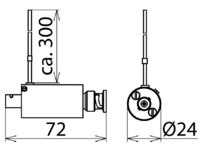 Dimensional drawing 2 DEHN UGKF BNC Surge protection for signal systems