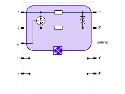 Circuit diagram 1 Dehn BXT ML2 BD 180 Combined arrester for signal systems
