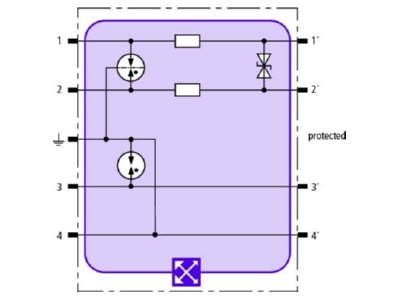 Circuit diagram 2 Dehn BXT ML2 BD S 48 Combined arrester for signal systems
