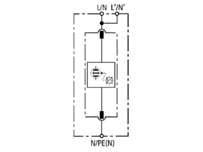 Circuit diagram 1 Dehn DB M 1 255 Lightning arrest for power supply 50kA
