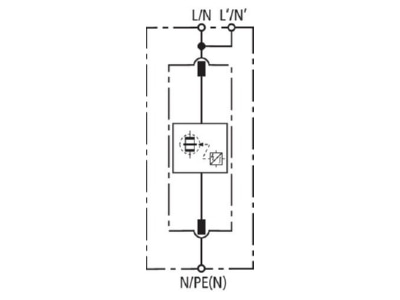 Circuit diagram 2 Dehn DB M 1 255 Lightning arrest for power supply 50kA
