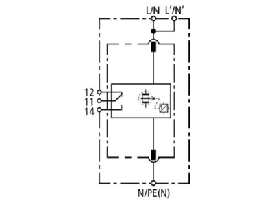 Circuit diagram 1 Dehn DB M 1 255 FM Lightning arrest for power supply 50kA

