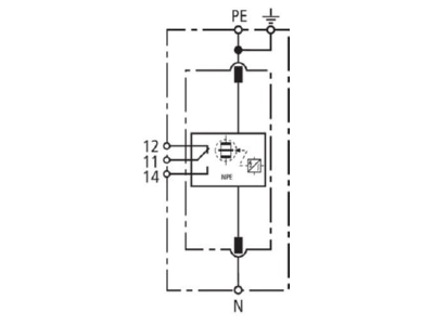 Circuit diagram 1 Dehn DGP M 255 FM Lightning arrest for power supply 100kA
