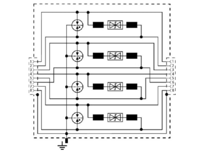 Circuit diagram 3 Dehn DPA M CLE RJ45B 48 Surge arrester DEHNpatch 
