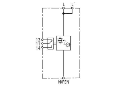 Circuit diagram 1 Dehn DBM 1 440 FM Lightning arrest for power supply 35kA
