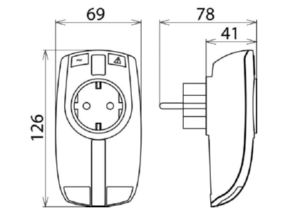 Dimensional drawing 3 Dehn DPRO 230 NT Surge protection combined applications