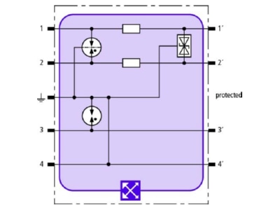 Circuit diagram 2 Dehn BXT ML2 BE HFS 5 Combined arrester for signal systems
