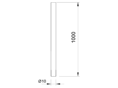 Dimensional drawing 2 OBO 101 J1000 Interception rod
