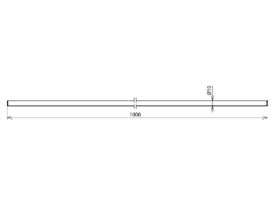 Dimensional drawing 1 Dehn 101 000 Interception rod chamfered
