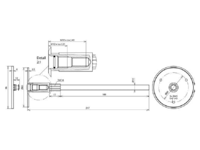 Dimensional drawing 1 Dehn 478 049 Embedded rebar ground termination point
