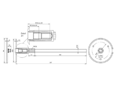 Dimensional drawing 2 Dehn 478 049 Embedded rebar ground termination point
