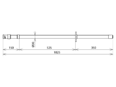 Mazeichnung 1 DEHN IS 30 SQ 1000 Isolierstange 36kV L1028mm SQ