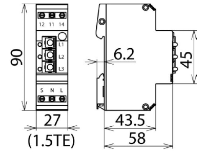 Mazeichnung 3 Dehn DSI E 3 Empfangsmodul DEHNsignal
