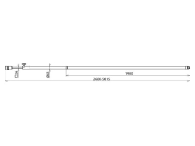 Dimensional drawing 1 DEHN ESTC SQL 5000 Operating rod
