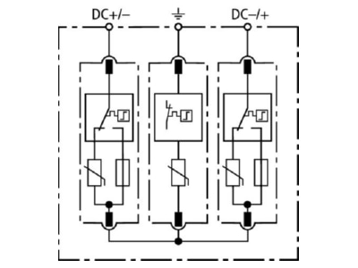 Circuit diagram 1 Dehn DG M YPV SCI 1000 Surge protection for power supply
