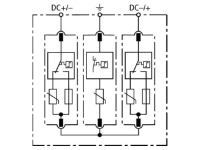 Circuit diagram 2 Dehn DG M YPV SCI 1000 Surge protection for power supply
