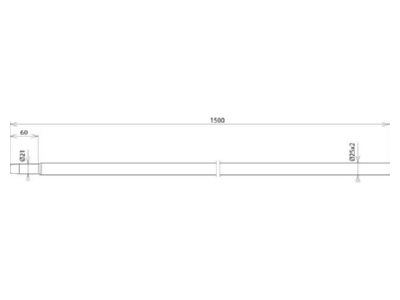 Dimensional drawing 1 Dehn 649 150 Earth rod 1500mm

