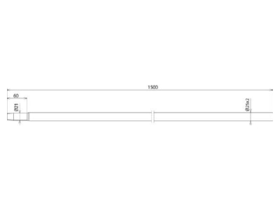 Dimensional drawing 2 Dehn 649 150 Earth rod 1500mm
