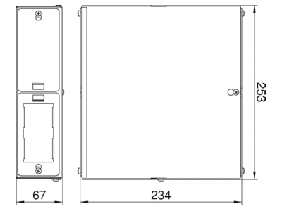 Dimensional drawing 2 OBO CP45 LG 8A Raised floor distribution system 3 pole