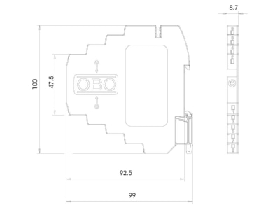 Mazeichnung 1 OBO MDP 4 D 24 T 10 Blitzbarriere f hohe Nennstroeme