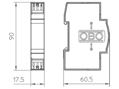 Mazeichnung 2 OBO FLD 5 Blitzbarriere 5V AC