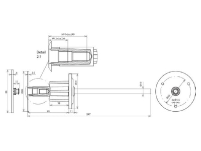 Dimensional drawing 1 Dehn 478 051 Embedded rebar ground termination point
