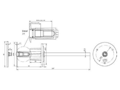 Dimensional drawing 2 Dehn 478 051 Embedded rebar ground termination point

