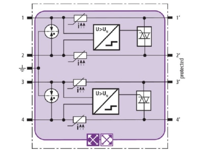 Circuit diagram 1 Dehn BXTU ML4 BD 0 180 Combined arrester for signal systems
