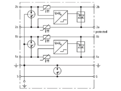 Circuit diagram 1 Dehn DBX U4 KT BD S 0 180 Combined arrester for signal systems
