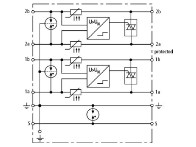 Circuit diagram 2 Dehn DBX U4 KT BD S 0 180 Combined arrester for signal systems
