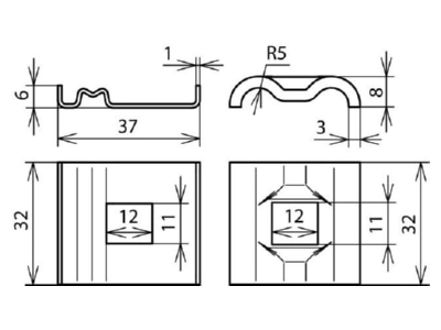 Dimensional drawing 1 Dehn 540 261 Earth terminal clamp 4   50mm 
