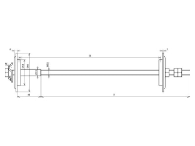 Mazeichnung 3 Dehn 478 410 Erder  Wanddurchfuehrung 100 300mm M10 Niro